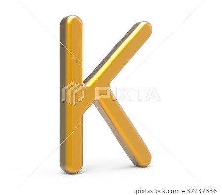 3D render metallic alphabet K 37237336