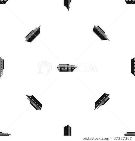 Powerboat pattern seamless black 37237397