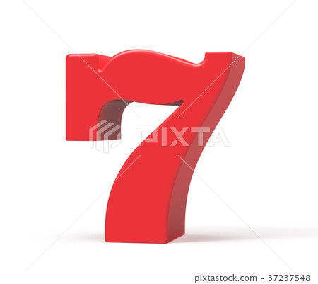 3D render red number 7 37237548