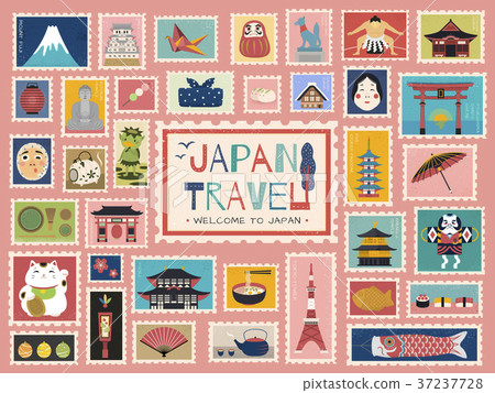 Japan Travel concept stamp 37237728