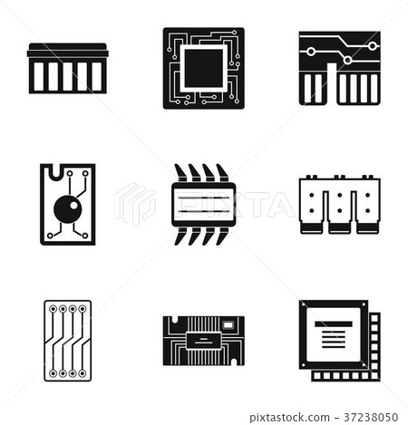 Transistor icons set, simple style - Stock Illustration [37238050] - PIXTA