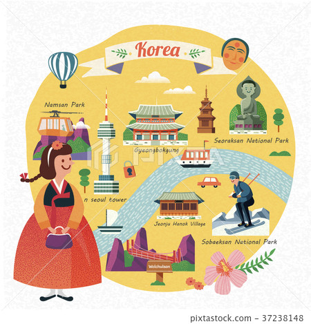Korea travel illustration 37238148