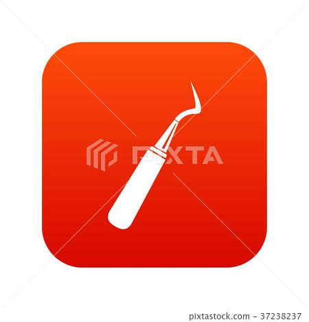 Dental probe icon digital red 37238237