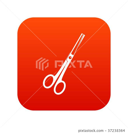Steel scissors icon digital red 37238364