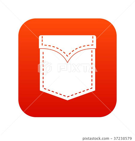 Black valve pocket icon digital red - Stock Illustration [37238579] - PIXTA