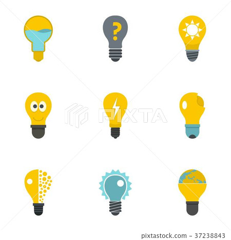 Bulb icons set, flat style Bulb icons set, flat style 37238843