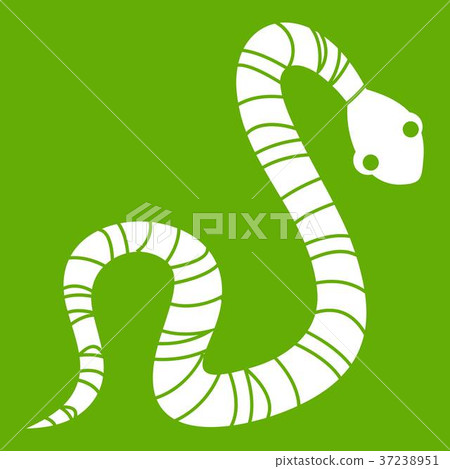 Striped snake icon green 37238951