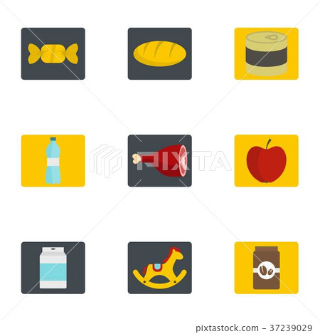Food icons set, flat style 37239029