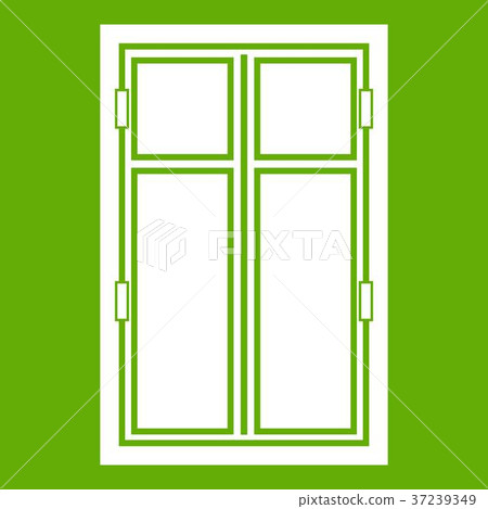Wooden window icon green 37239349
