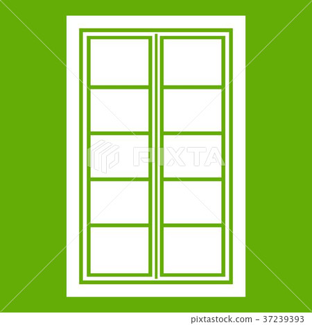 Wooden latticed window icon green 37239393