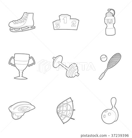 Sport icons set, outline style 37239396