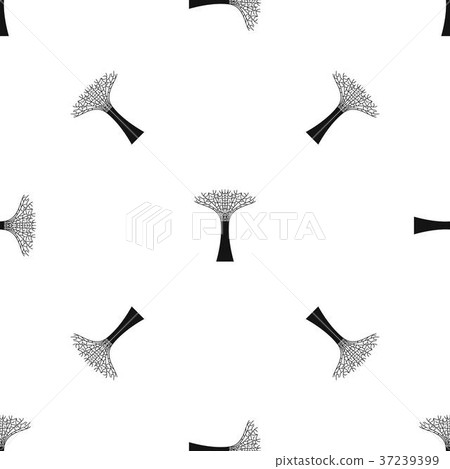 Singapore Supertree at the Gardens By The Bay pattern seamless black 37239399
