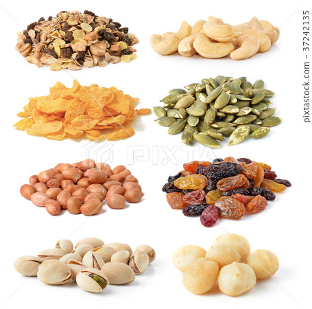 mixed dried fruits isolated on white background. mixed dried fruits isolated on white background. 37242135
