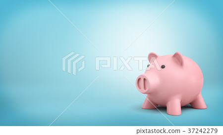3d rendering of a pink ceramic piggy bank isolated - Stock Illustration ...