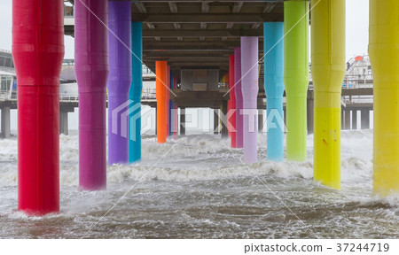 North Sea beach and Scheveningen Pier 37244719