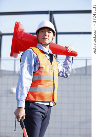 Young Male Civil Engineer Security Guard Guard... - Stock Photo [37245133]  - PIXTA