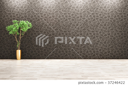 Room with plant interior background 3d rendering 37246422
