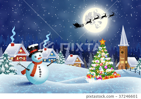 snowy village landscape snowy village landscape 37246601
