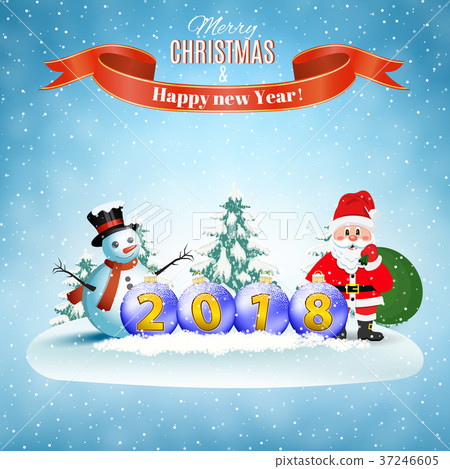 Santa Claus and Snowman Santa Claus and Snowman 37246605