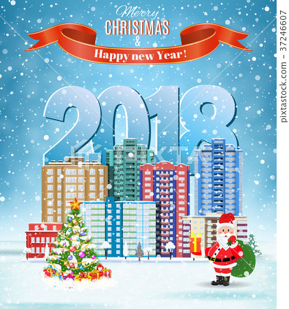 Christmas winter city street 37246607