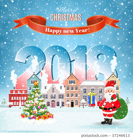 Christmas winter city street Christmas winter city street 37246613