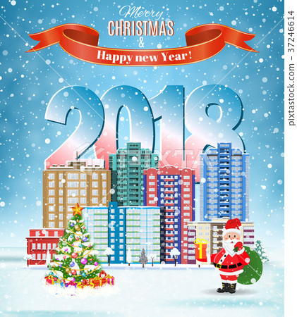 Christmas winter city street 37246614
