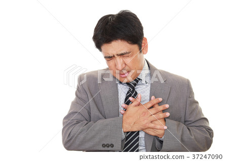 A businessman accusing front chest pain 37247090