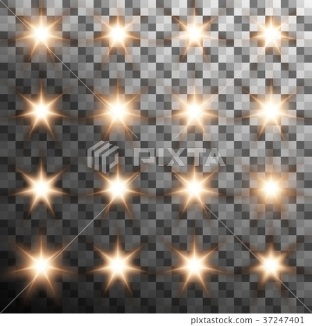 Set of warm light flash glow isolated on 37247401