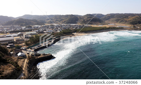 Tatsukami Rock (Drone aerial view) of Karatsu City, Saga Prefecture Tatsukami Rock (Drone aerial view) of Karatsu City, Saga Prefecture 37248066