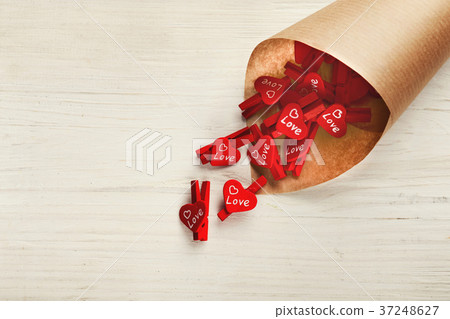 Lovers day background with red clothespins in Lovers day background with red clothespins in 37248627