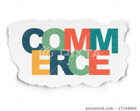 Business concept: Commerce on Torn Paper 37248668