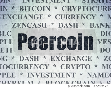 Cryptocurrency concept: Peercoin on Digital Data 37249476