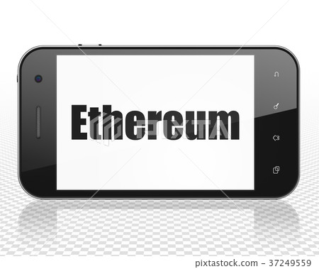 Blockchain concept: Smartphone with Ethereum on 37249559