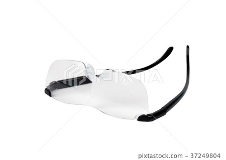 Magnifier eye glasses on isolate white background. Magnifier eye glasses on isolate white background. 37249804