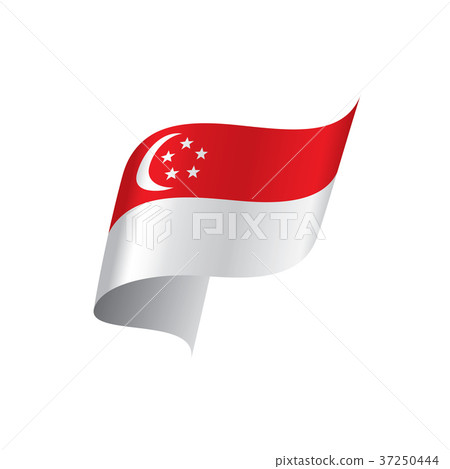 Singapore flag, vector illustration 37250444