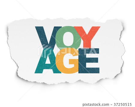 Vacation concept: Voyage on Torn Paper background 37250515