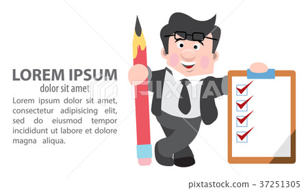 Journalist holding a pencil and folder 37251305