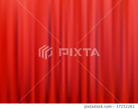 Red closed theater curtain. Abstract vector 37252261
