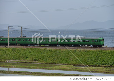 113系列跑在琵琶湖後面 37252788