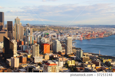 Aerial view of downtown Seattle 37253148