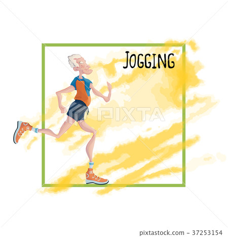 The running old man. Active lifestyle and sport 37253154