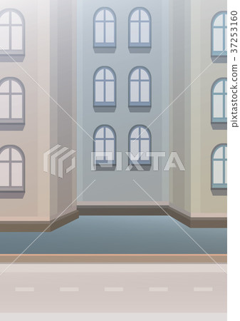 City street, a building with windows. Vector. 37253160