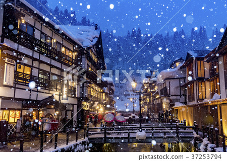 Yamagata Prefecture Ginzan Onsen Snow scene 37253794