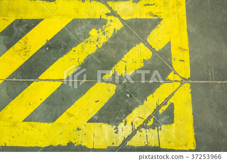 Yellow no parking lines on ground 37253966