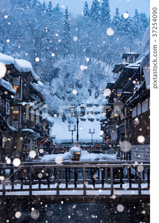 Yamagata Prefecture Ginzan Onsen Snow scene 37254090