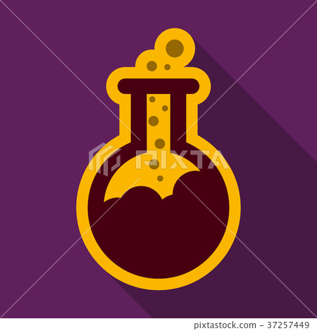 Flat icon with shadow flask with liquid 37257449