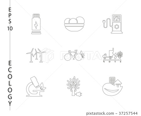 Green, Ecology and environment icon set in vector 37257544