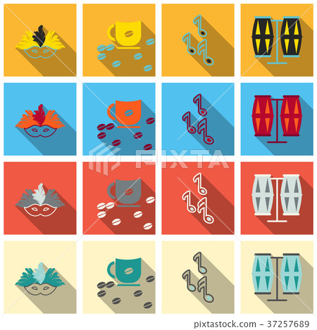 Brazil icons collection. Vector illustration with Brazil icons collection. Vector illustration with 37257689
