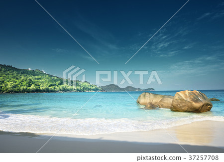 sunset on the beach, Mahe island, Seychelles sunset on the beach, Mahe island, Seychelles 37257708