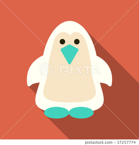 Cute penguin icon in flat style. Cold winter - Stock Illustration ...